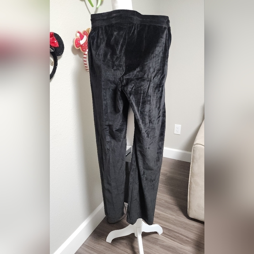 Black Velour Drawstring Pants - Picture 7 of 7